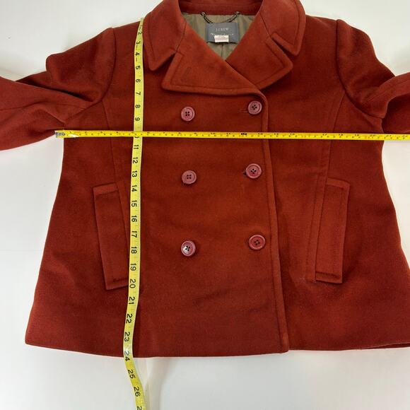 J Crew Vintage Short Wool Rust Double Breasted Pea Coat Nello Gori P 12 - Picture 12 of 12